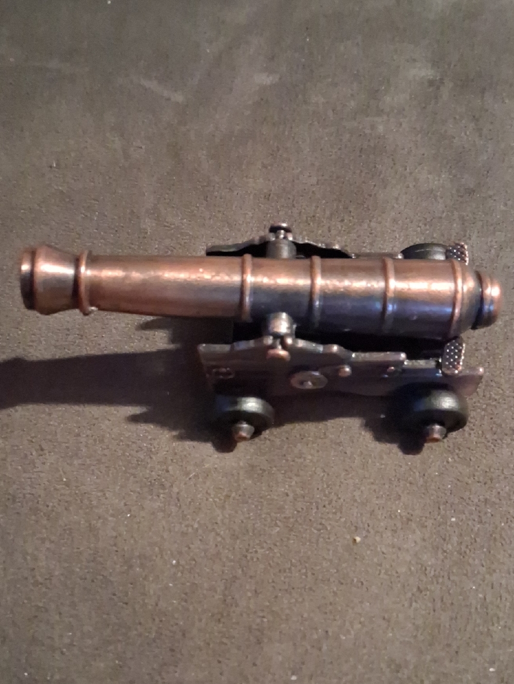 Mini Decorative Cannon Figurine - Copper Tone